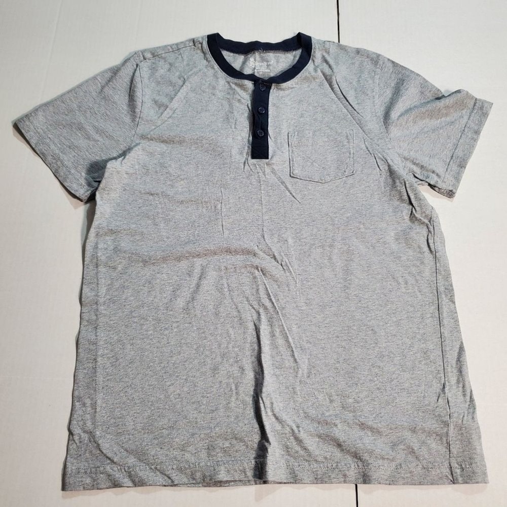 PAJAMAGRAM. Men pajama set, ringer tee with gray jogger pant pj-men. SKU# A-98 - Picture 6 of 16